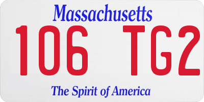 MA license plate 106TG2