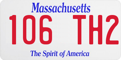 MA license plate 106TH2
