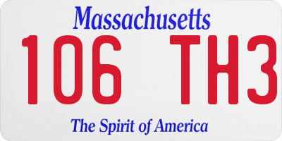 MA license plate 106TH3