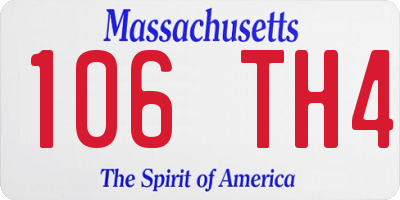 MA license plate 106TH4