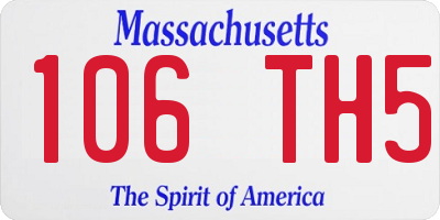 MA license plate 106TH5