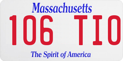 MA license plate 106TI0