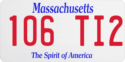 MA license plate 106TI2