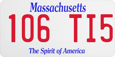 MA license plate 106TI5