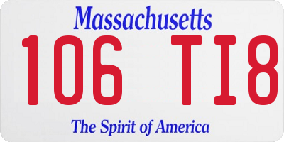 MA license plate 106TI8