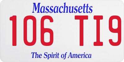MA license plate 106TI9