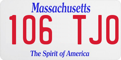MA license plate 106TJ0