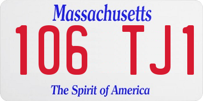 MA license plate 106TJ1