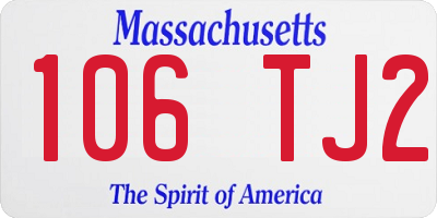 MA license plate 106TJ2