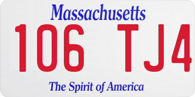 MA license plate 106TJ4