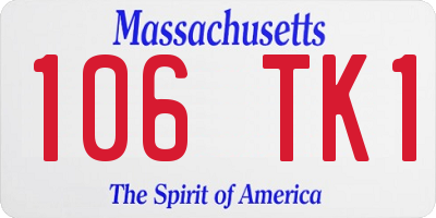 MA license plate 106TK1