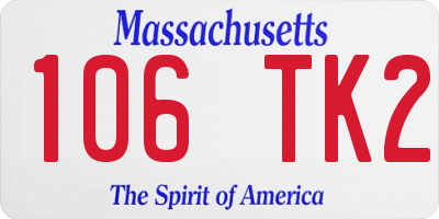 MA license plate 106TK2
