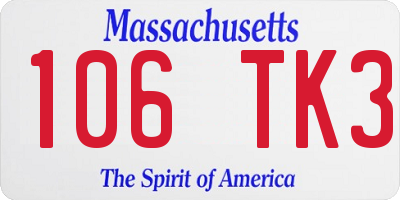 MA license plate 106TK3