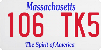 MA license plate 106TK5