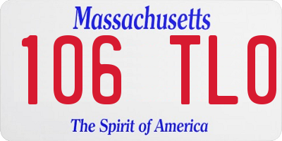 MA license plate 106TL0
