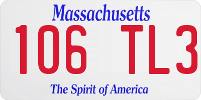 MA license plate 106TL3