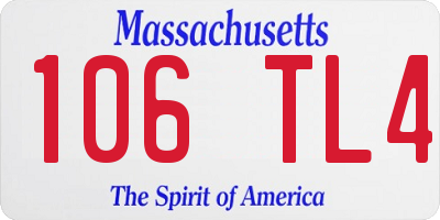 MA license plate 106TL4