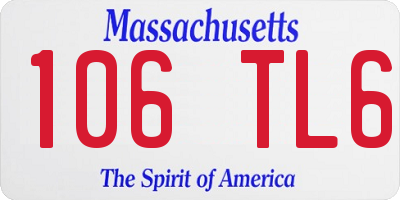 MA license plate 106TL6