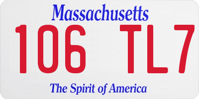 MA license plate 106TL7