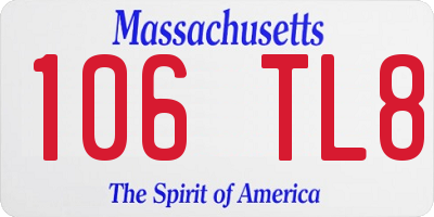 MA license plate 106TL8