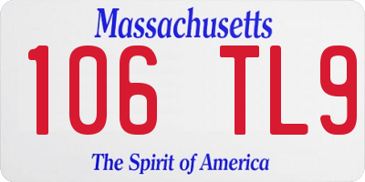 MA license plate 106TL9