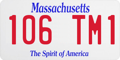 MA license plate 106TM1