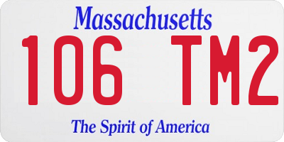 MA license plate 106TM2