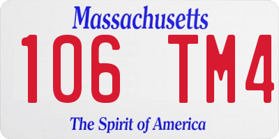 MA license plate 106TM4