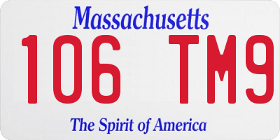 MA license plate 106TM9