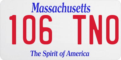 MA license plate 106TN0