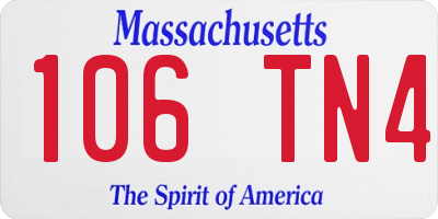 MA license plate 106TN4