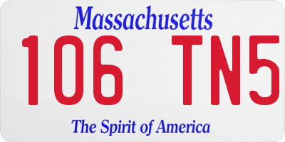 MA license plate 106TN5