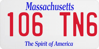 MA license plate 106TN6