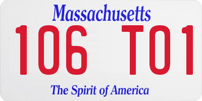 MA license plate 106TO1