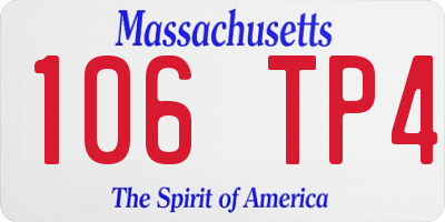 MA license plate 106TP4