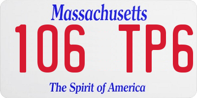 MA license plate 106TP6