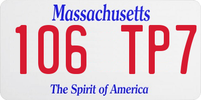 MA license plate 106TP7