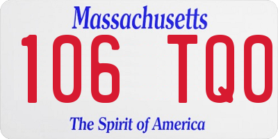 MA license plate 106TQ0