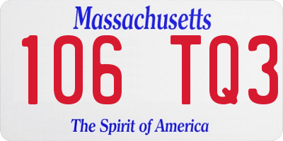 MA license plate 106TQ3