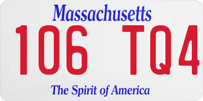 MA license plate 106TQ4