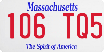 MA license plate 106TQ5