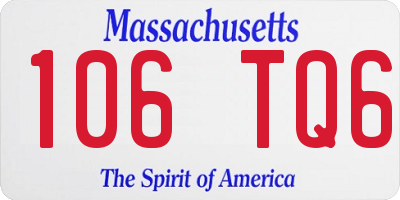 MA license plate 106TQ6