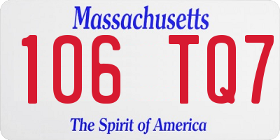 MA license plate 106TQ7