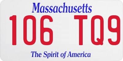 MA license plate 106TQ9