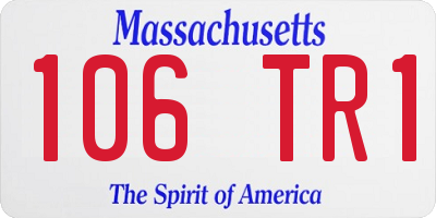 MA license plate 106TR1