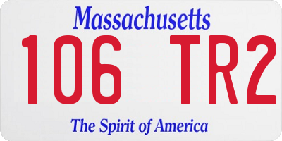 MA license plate 106TR2