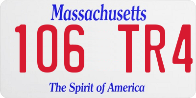 MA license plate 106TR4