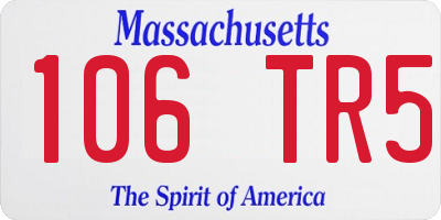 MA license plate 106TR5