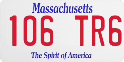 MA license plate 106TR6