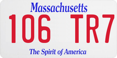 MA license plate 106TR7